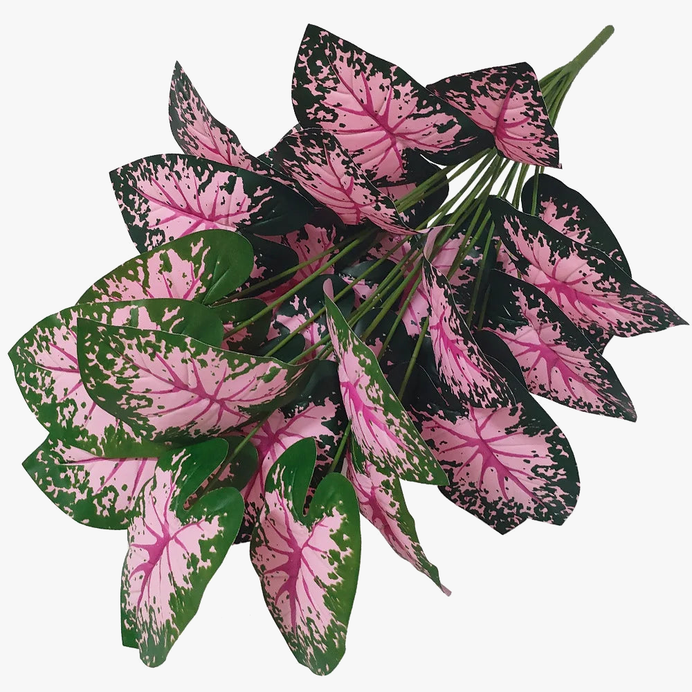 plantes artificielles à feuilles roses pour décoration intérieure et fêtes