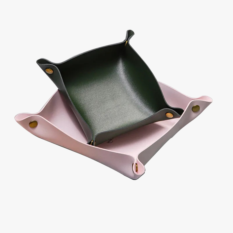 plateau de rangement en cuir multifonction pour divers objets