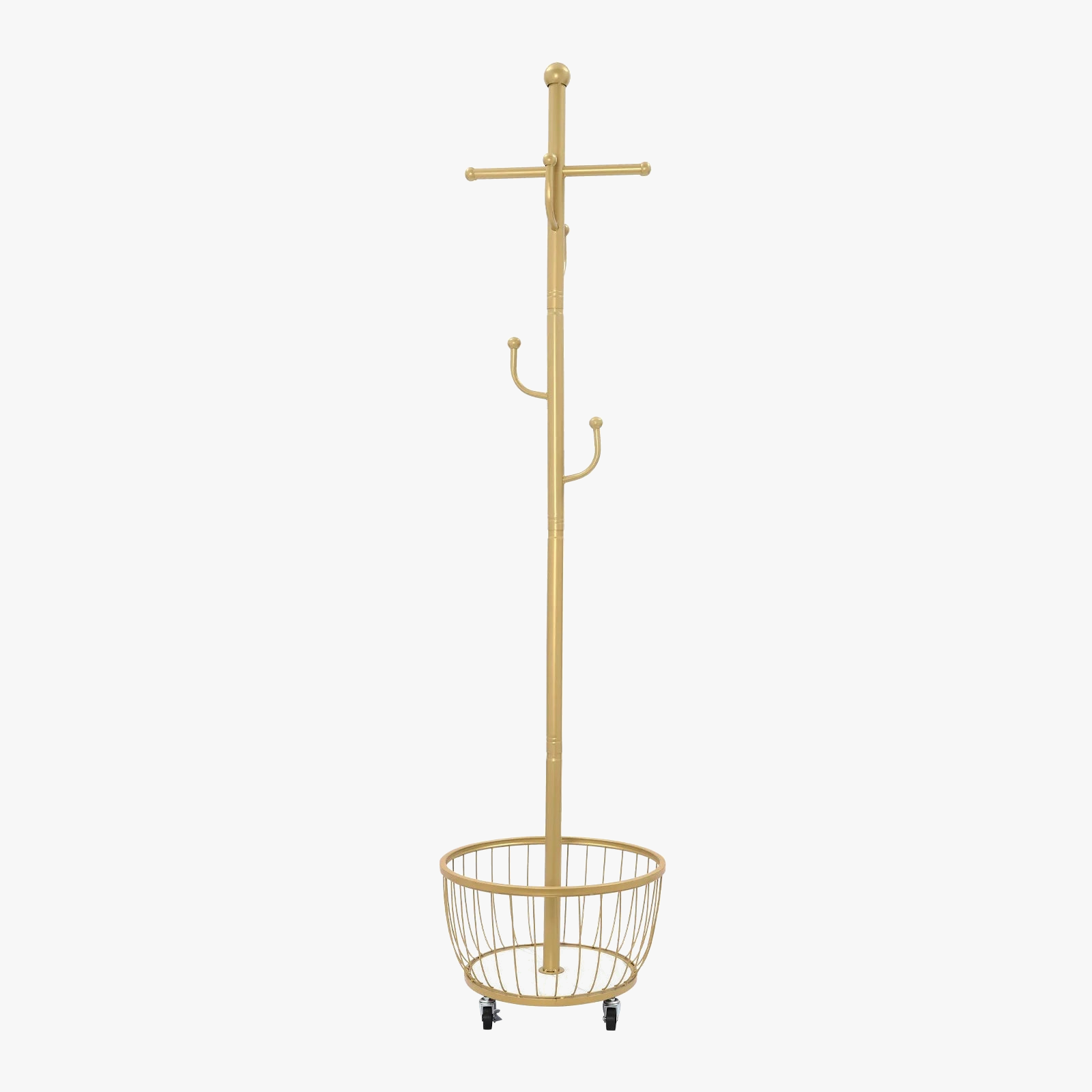 porte-manteau sur pied avec rangement et roulettes mobiles