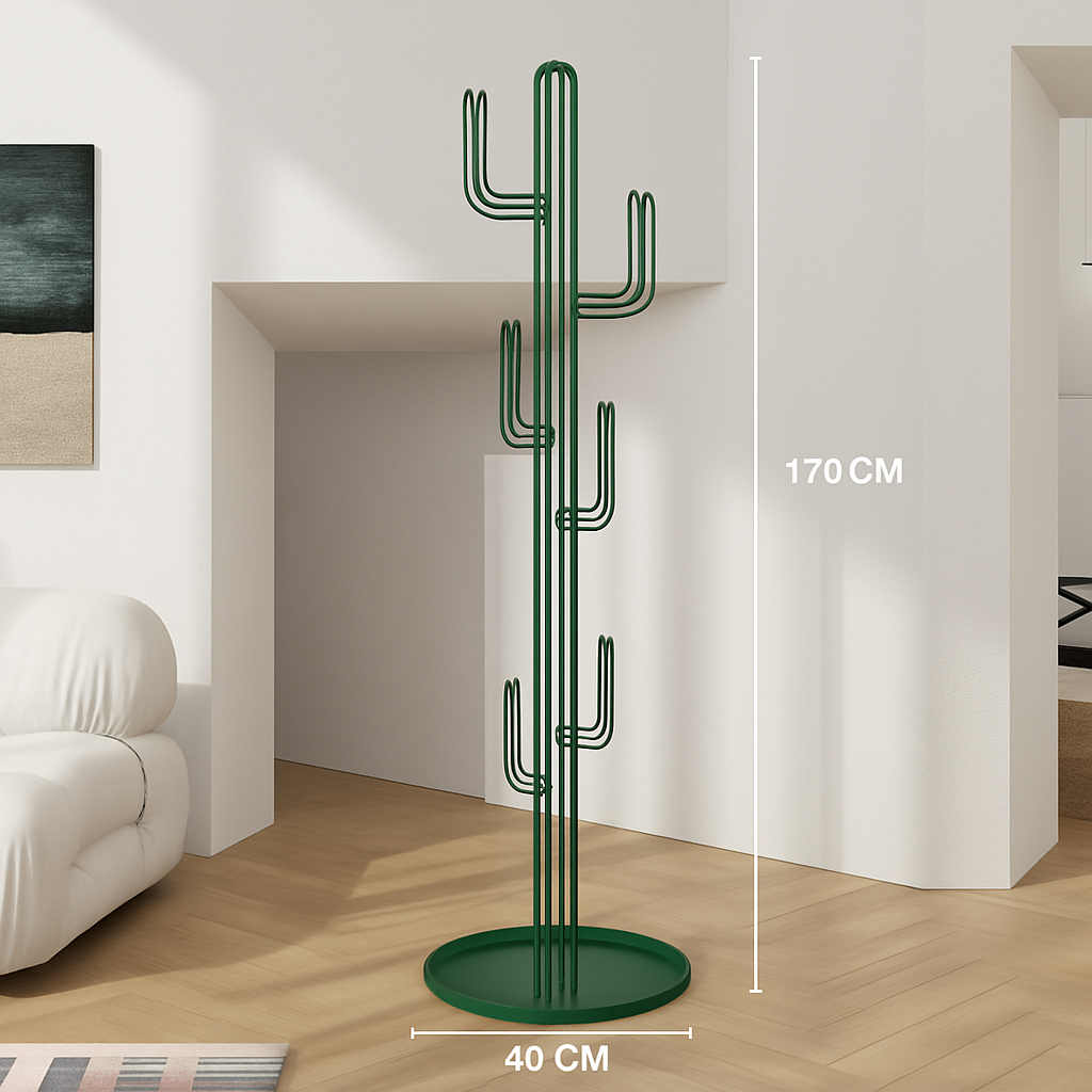 porte-manteau sur pied design moderne en forme de cactus - vue 4 sur 7