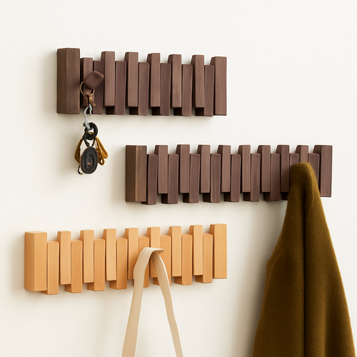 porte-manteaux mural en bois crochets décoratifs en forme de piano