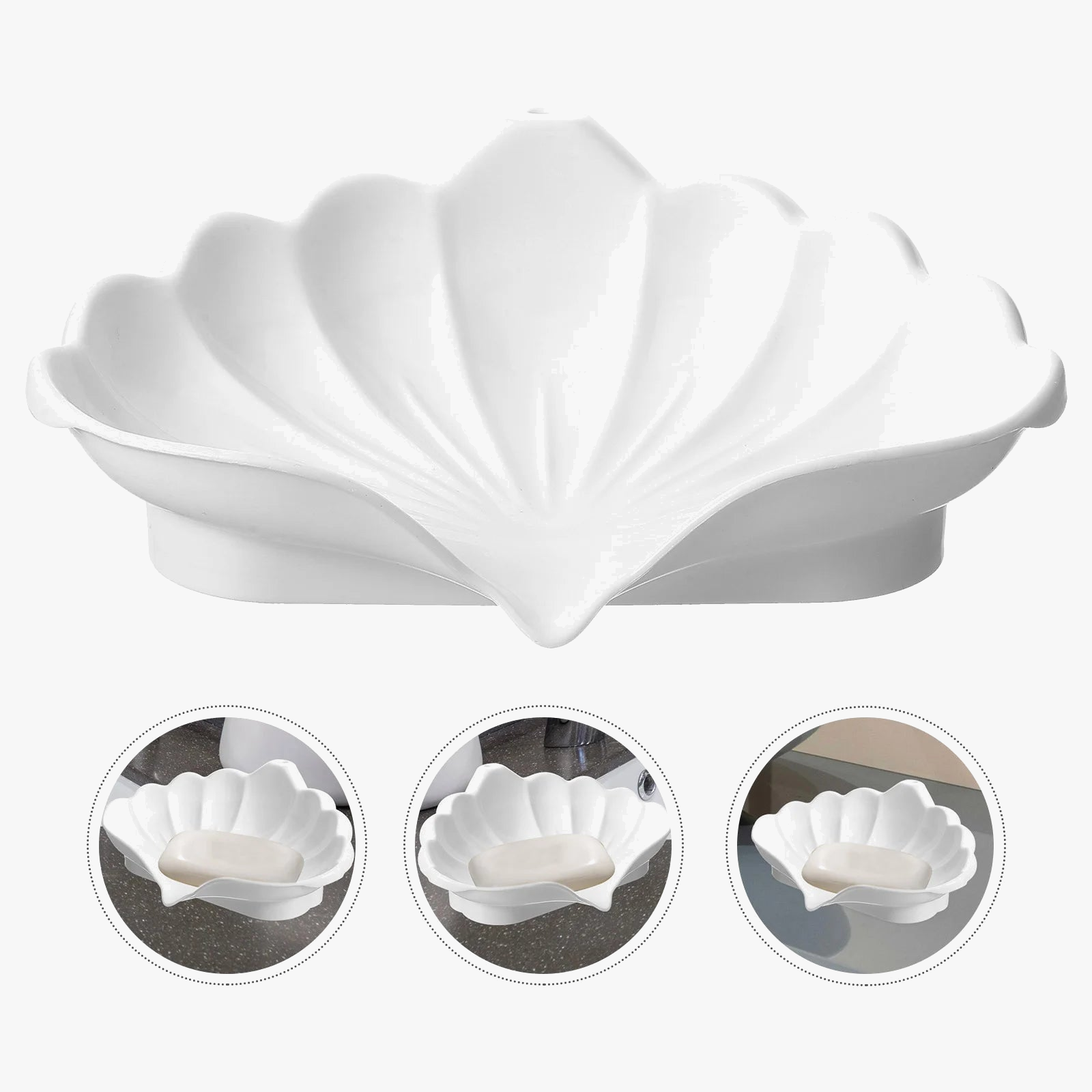 porte-savon coquillage support de bureau en polypropylène pour rangement