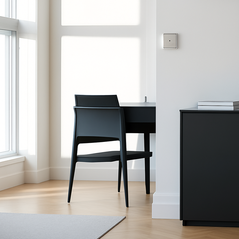 Prise double RJ45 en acier gris clair brossé bords arrondis