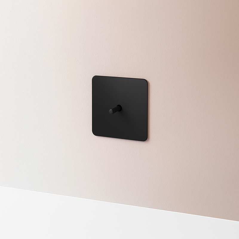 Prise double RJ45 en acier noir brossé