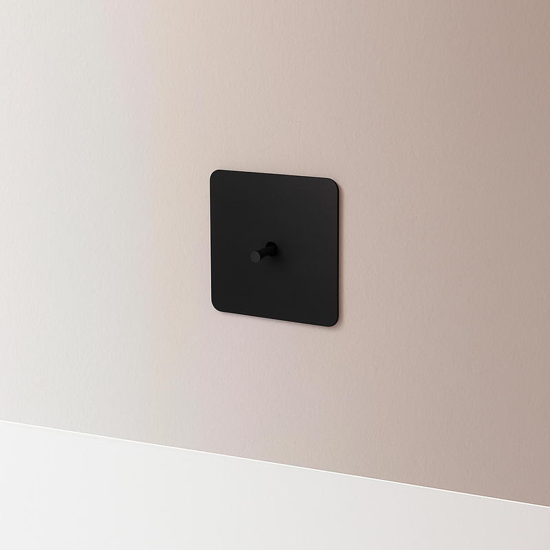 Prise électrique double en acier noir mat