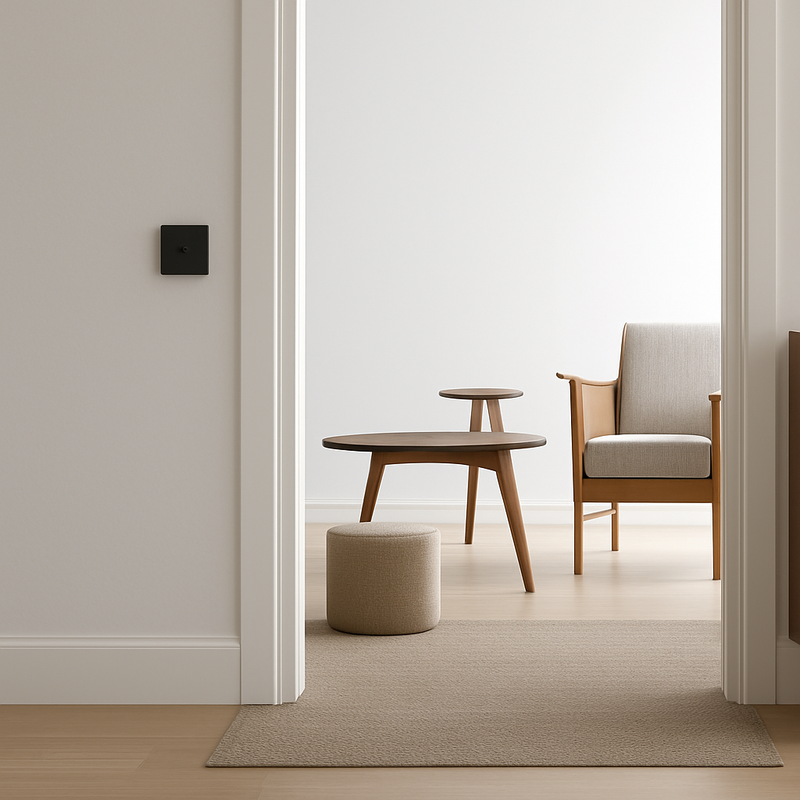 Prise électrique double en acier noir mat