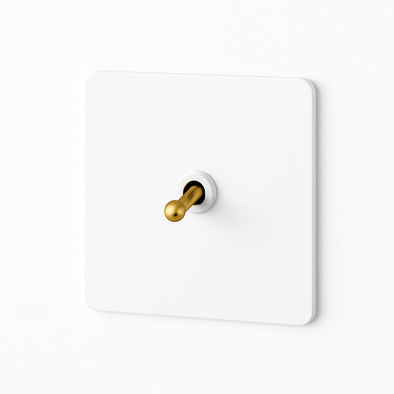 Prise électrique en acier blanc mat bords arrondis