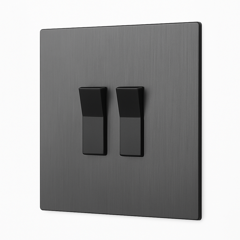 Prise RJ45 en acier gris foncé brossé