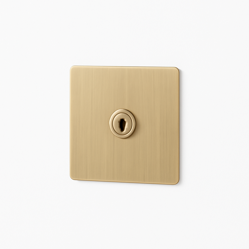 Prise RJ45 en acier gris vieilli brossé bords arrondis