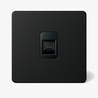 Prise RJ45 en métal noir mat bords arrondis