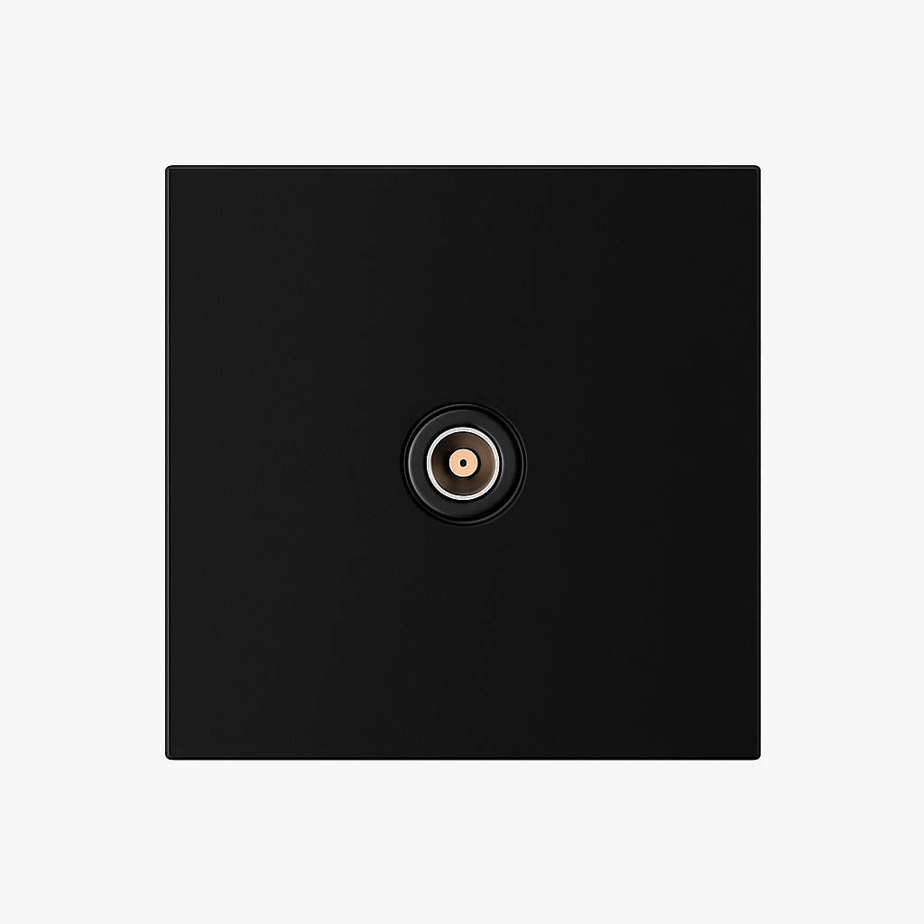 Prise TV en acier noir mat