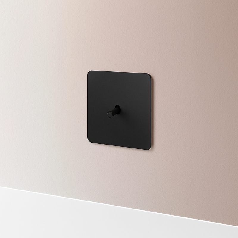 Prise TV et RJ45 en acier noir mat bords arrondis