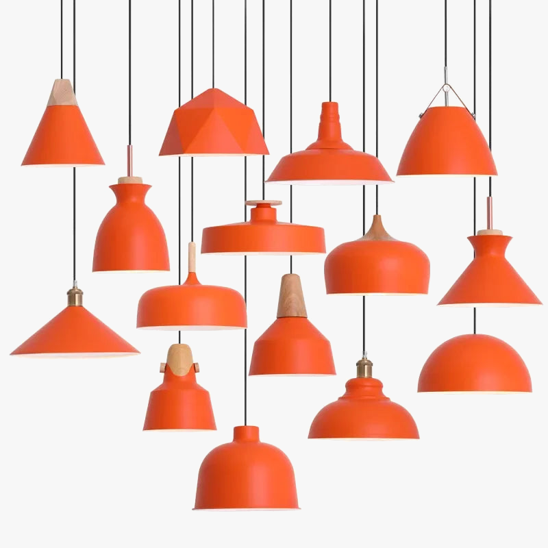 Restaurant boutique commerciale Bar moderne minimaliste magasin de thé au lait Orange personnalisé Style industriel magasin de fondue Orange Chandeli