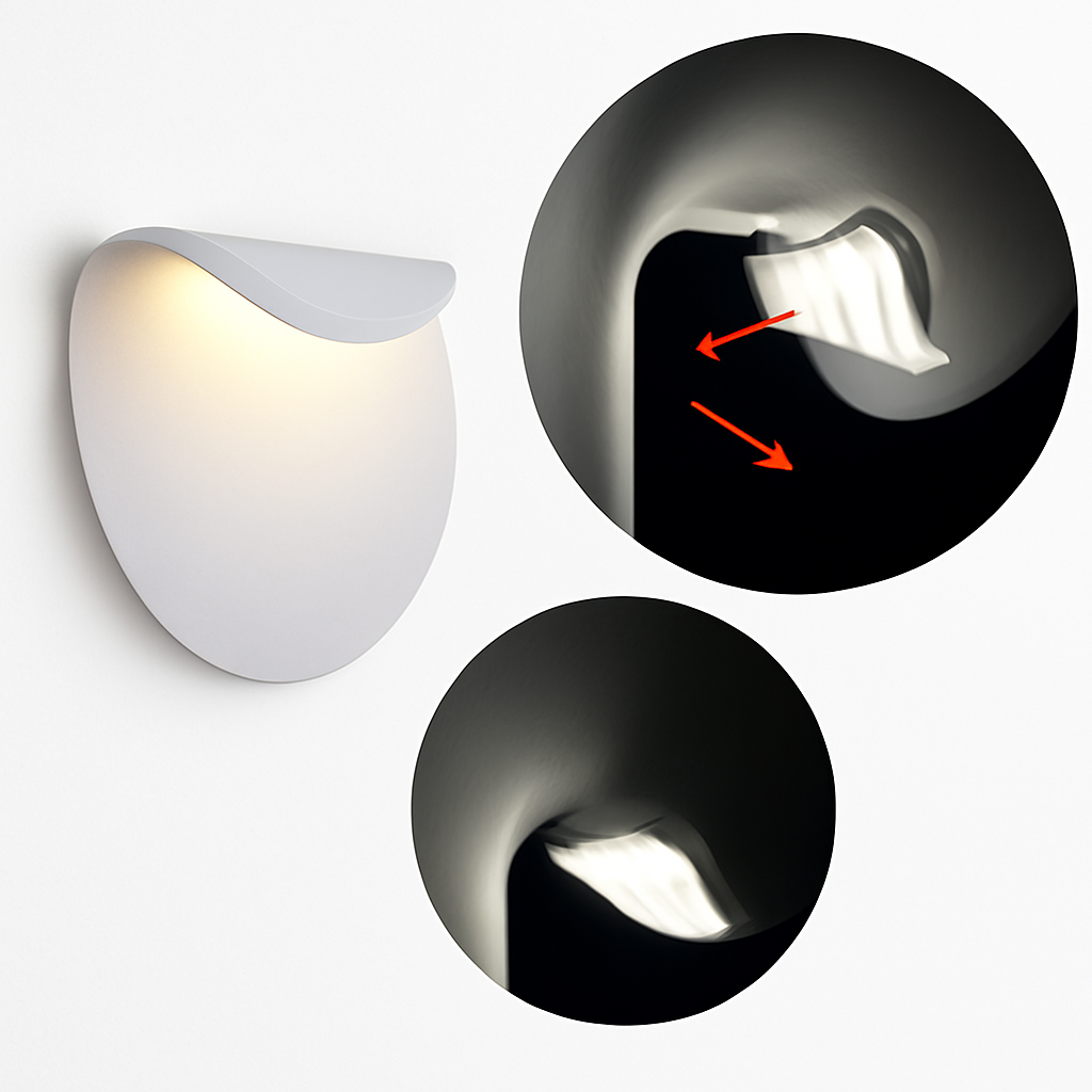 SANDIY Applique Blanche Lumière Créative Moderne Simple Mode Personnalité Minimaliste Chambre Chevet Couloir Salon Applique - vue 3 sur 5