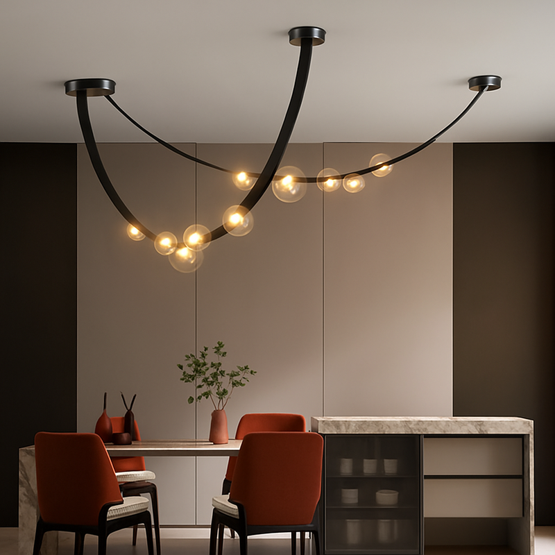 sandyha lustre led en cuir design suspension éclairage décoration