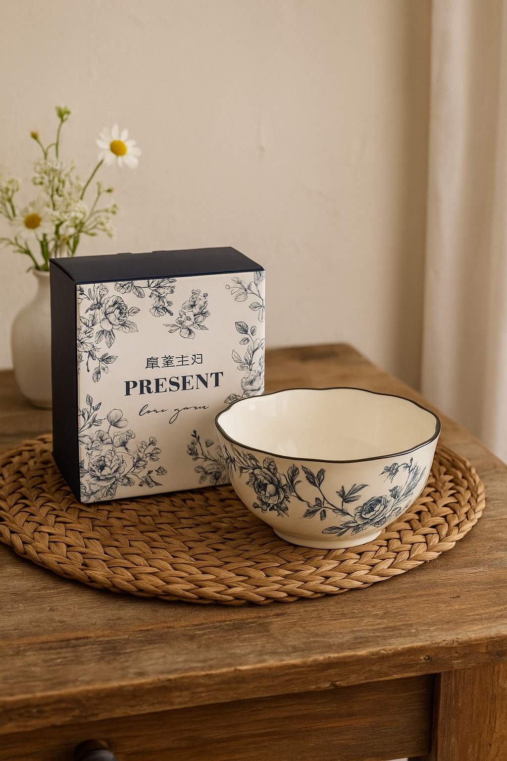 Service assiettes ceramique vintage floral style champetre - vue 3 sur 3