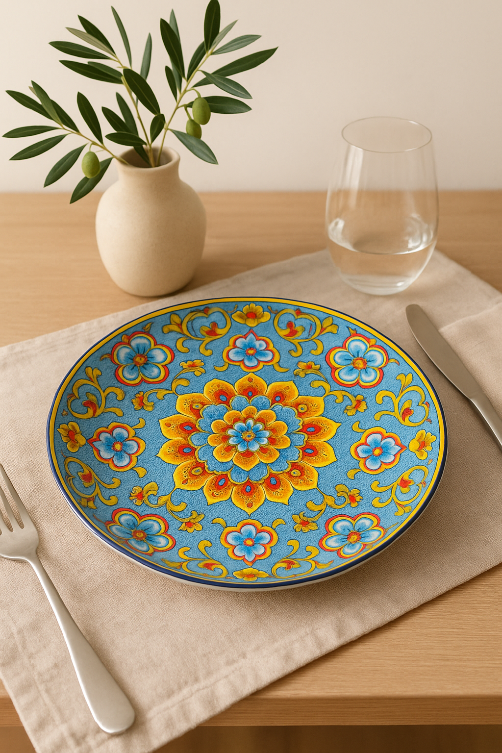 Service de table ceramique floral style boheme 24 pieces - vue 3 sur 3