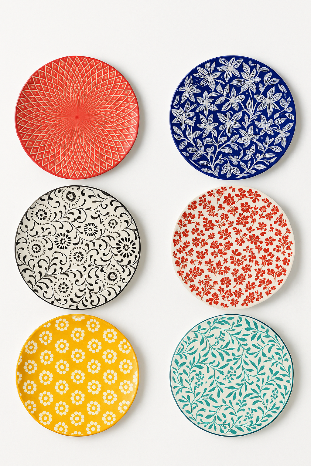 Service de table ceramique motifs floraux assiettes bols