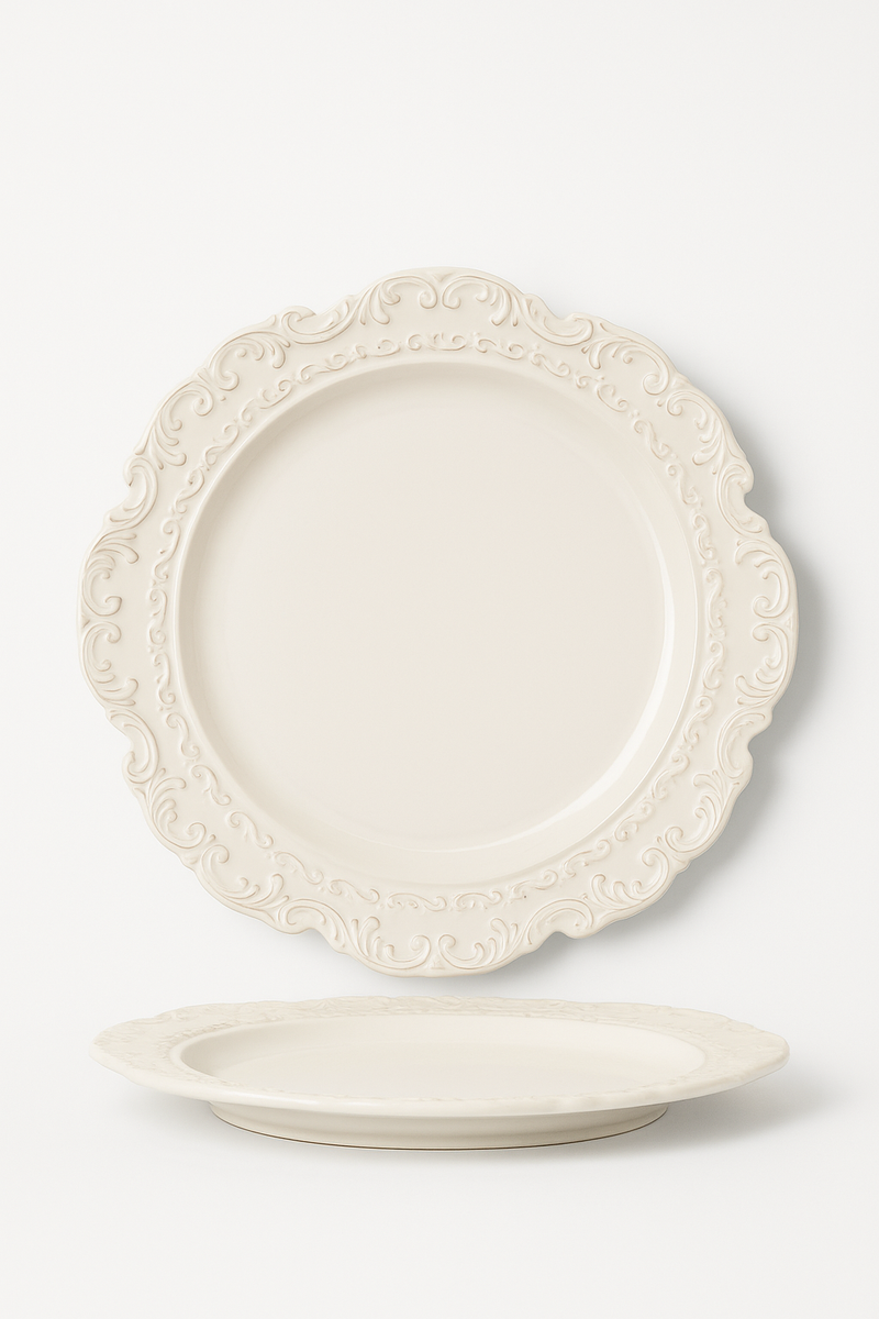 Service de table ceramique relief style vintage restaurant