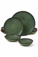 Service table ceramique gres texture style 12 pieces