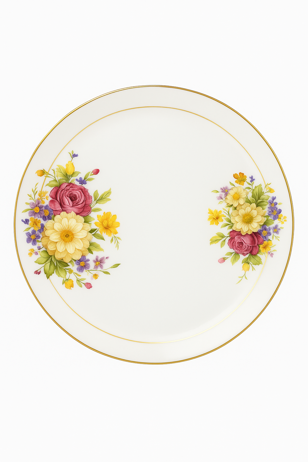 Service table porcelaine fine motif floral personnalisable occidental - vue 2 sur 3