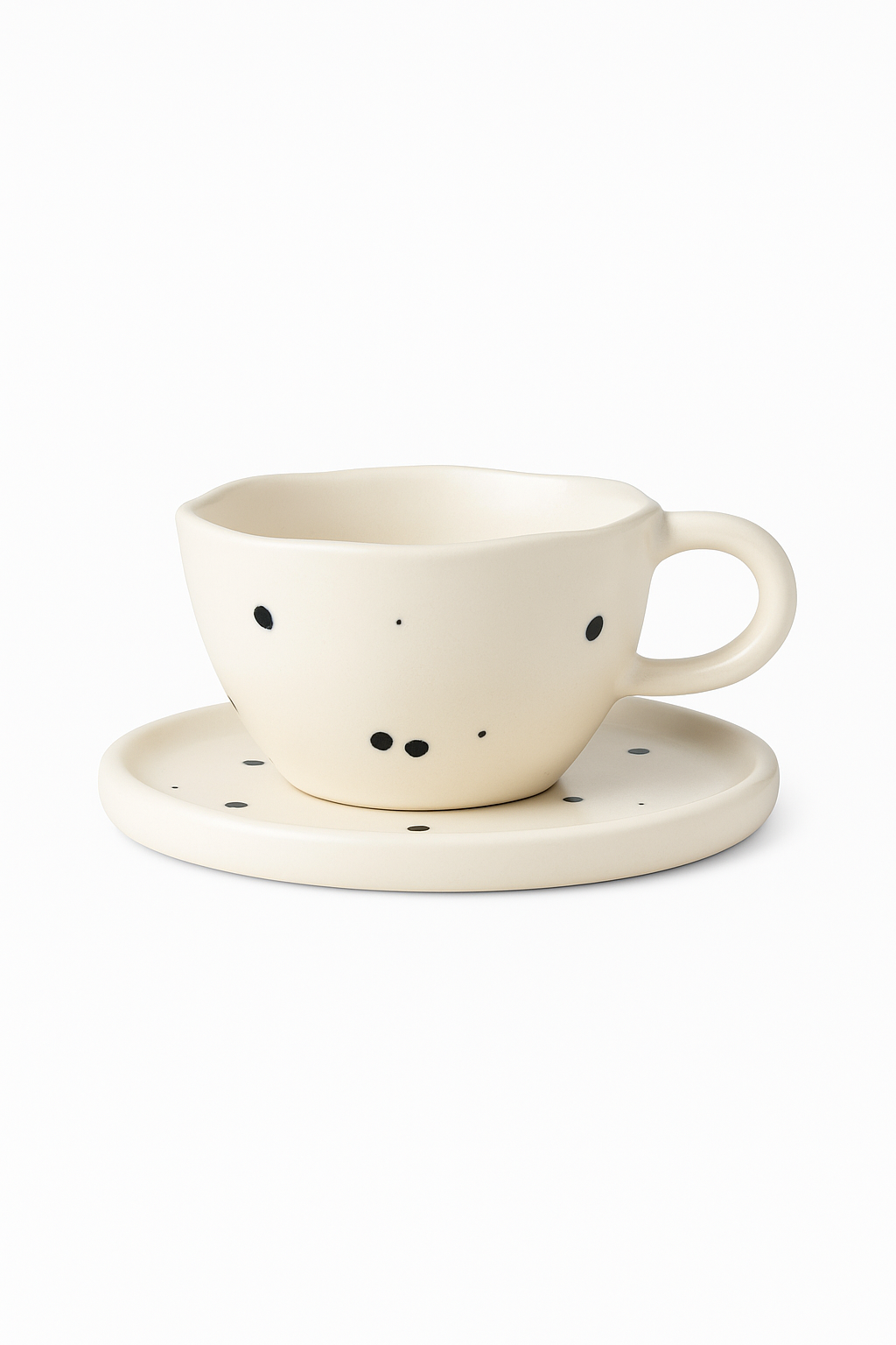 Service tasse ceramique motif cerises avec plateau