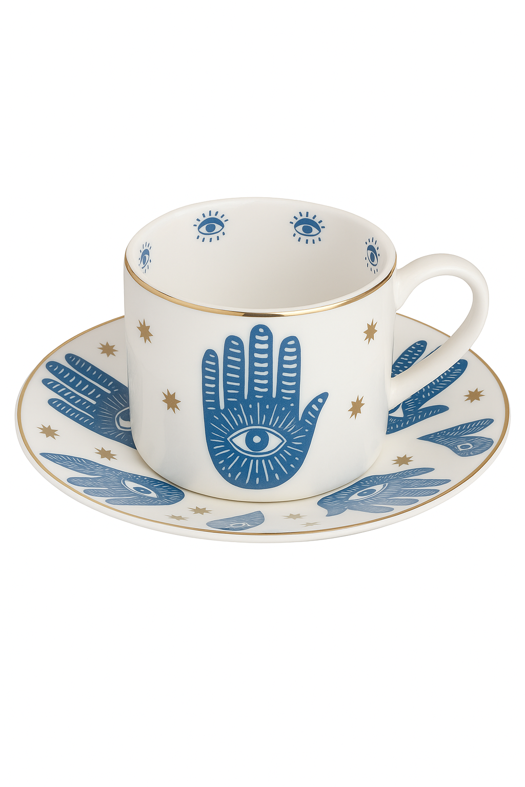 Service thé vintage céramique italienne tasse soucoupe plateau