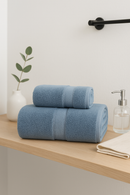 Serviette de bain coton lot 2 sechage rapide