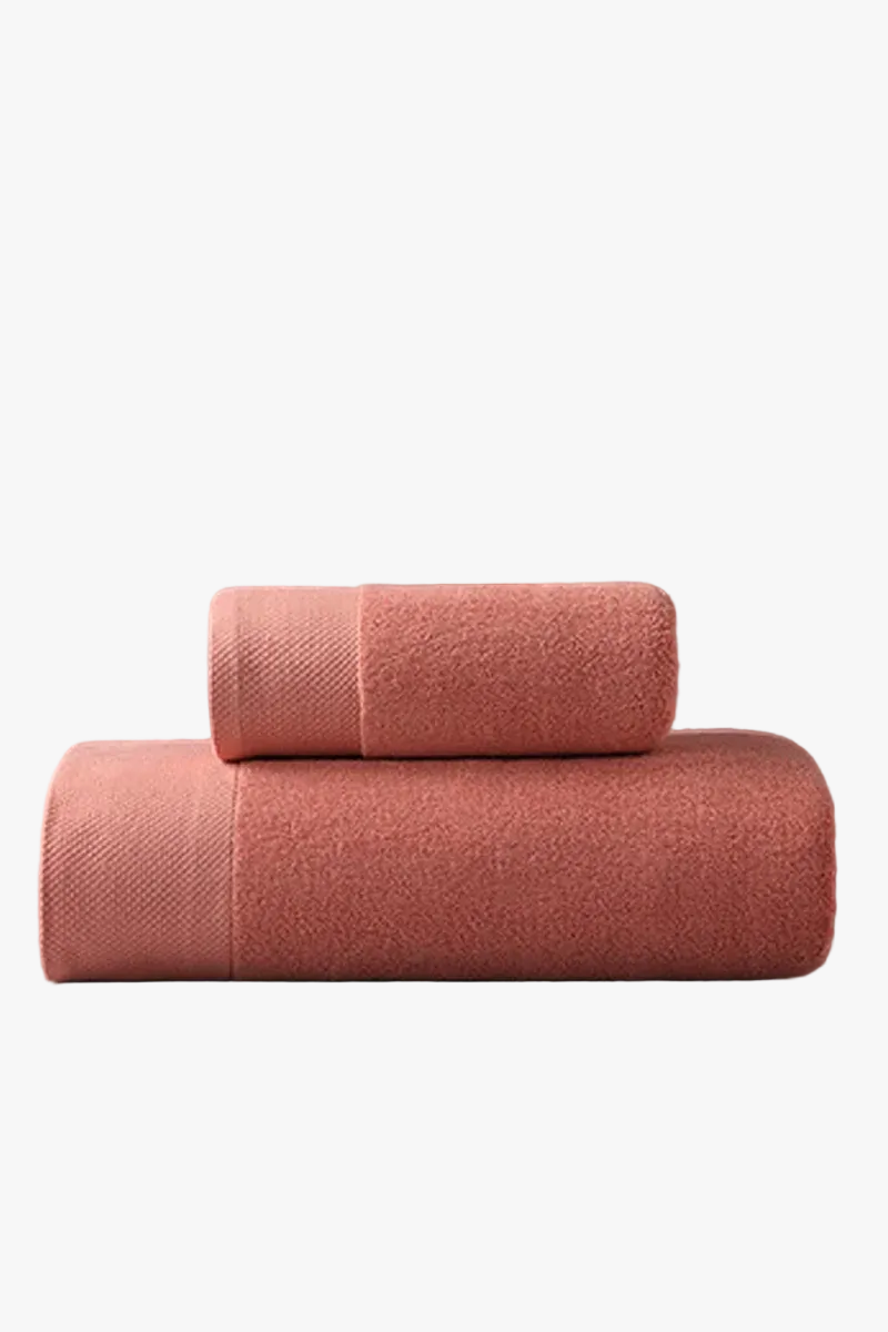 serviette de bain lot 2 coton peigné absorbant