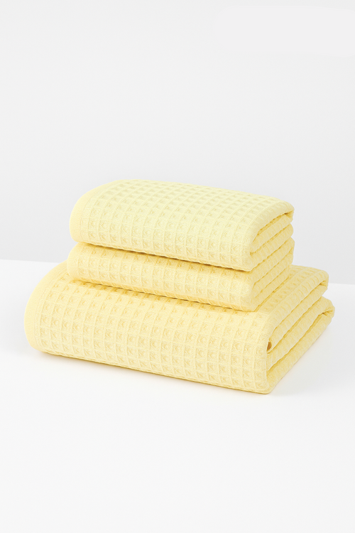 serviette de bain set coton gaufré séchage rapide