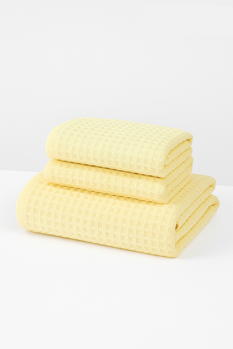 serviette de bain set coton gaufré séchage rapide