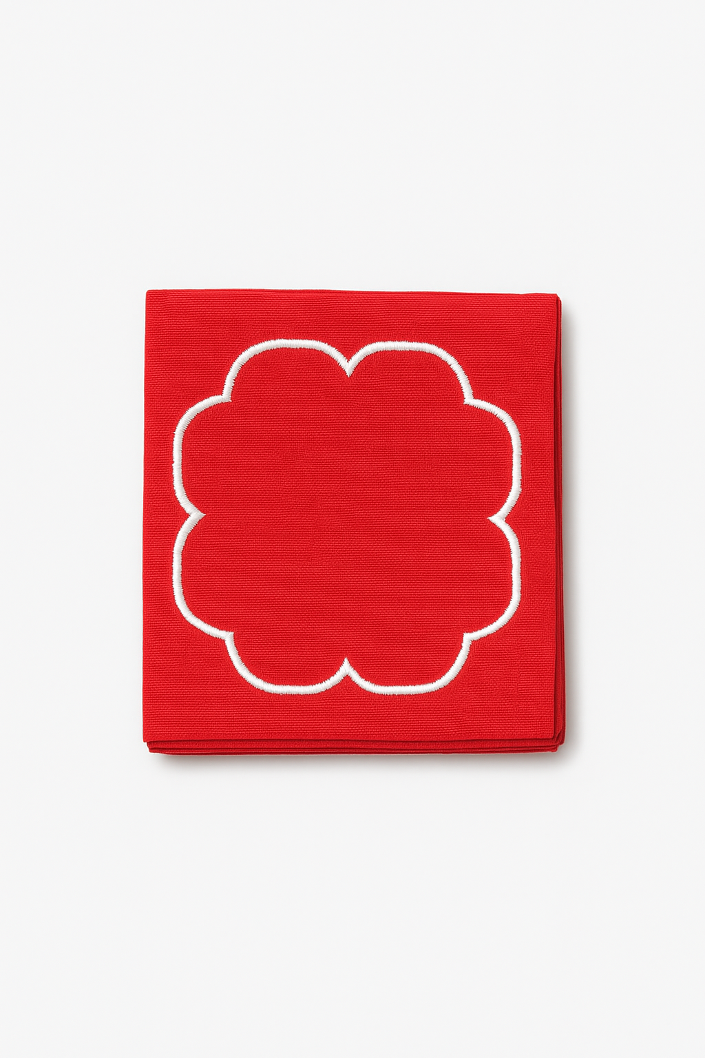 Serviette de table coton bord lotus brodé champêtre - vue 3 sur 3