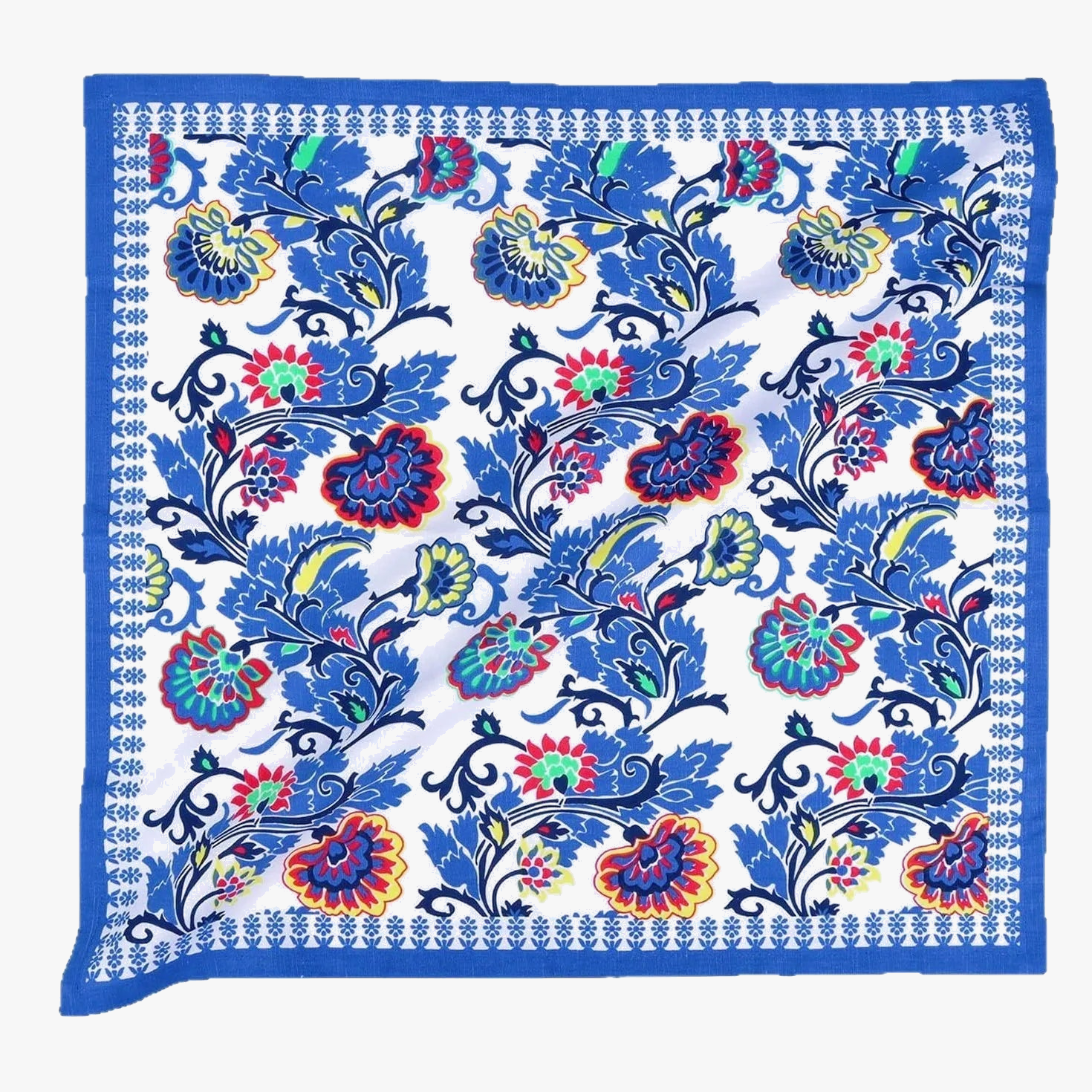 Serviette de table coton brodé fleurs lot dix
