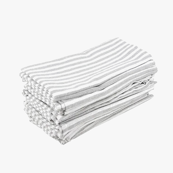 Serviette de table lin coton rayée lot 12
