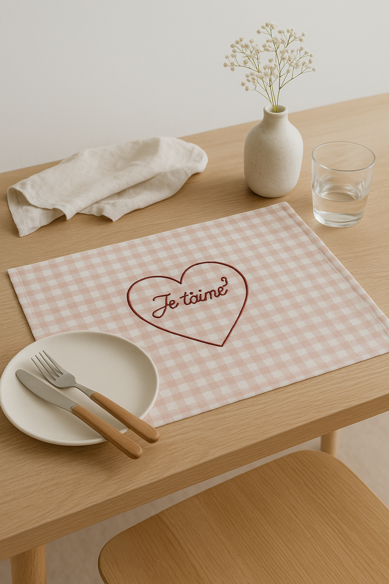 Set de table coton brodé style rétro pastoral