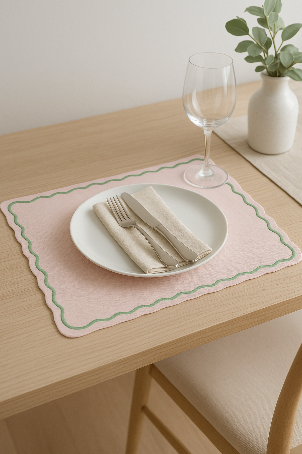 set de table coton lin motif saint jacques festif - vue 3 sur 2