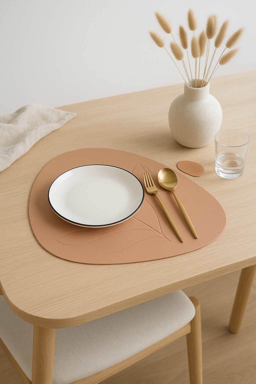 Set de table lavable motif feuille style moderne