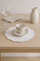 Set de table lin brodé style color block
