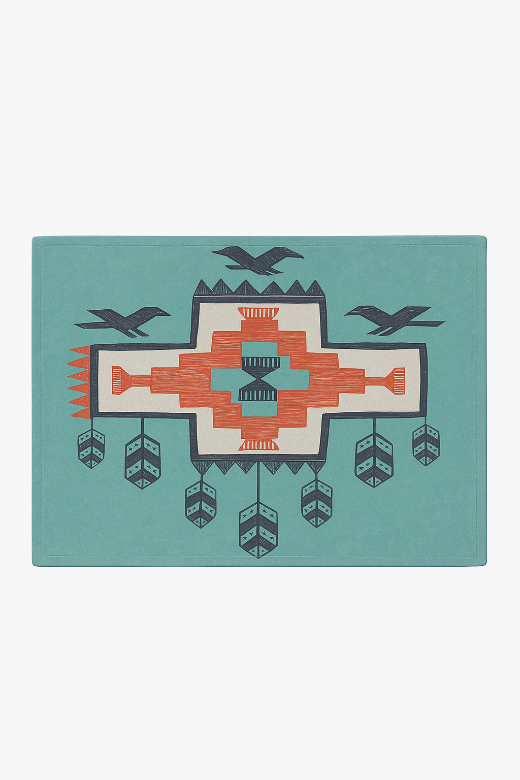 Set de table oiseaux folkloriques style tribal lavable