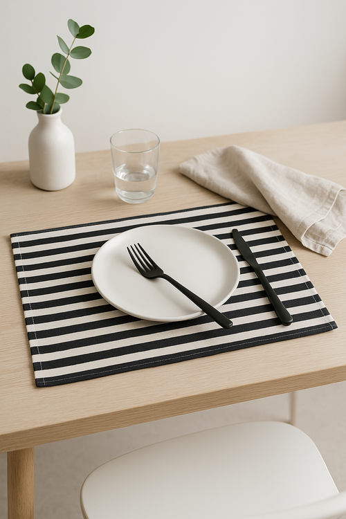 Set de table rayures carreaux style campagne chic
