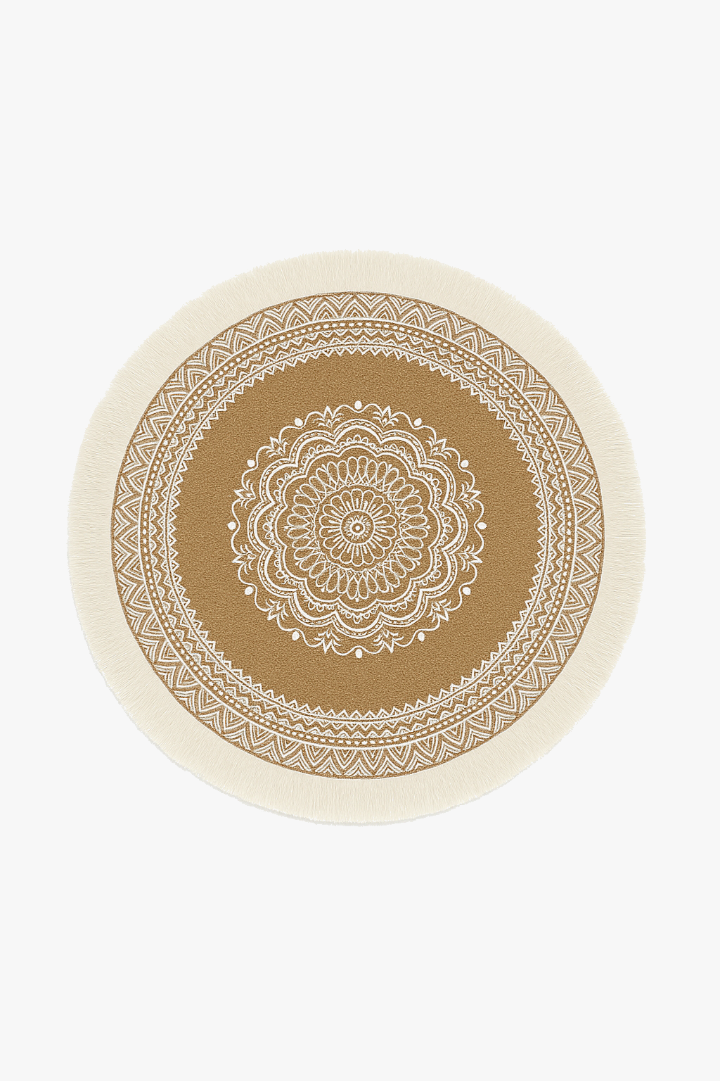 Set de table rond tressé style champêtre pompons