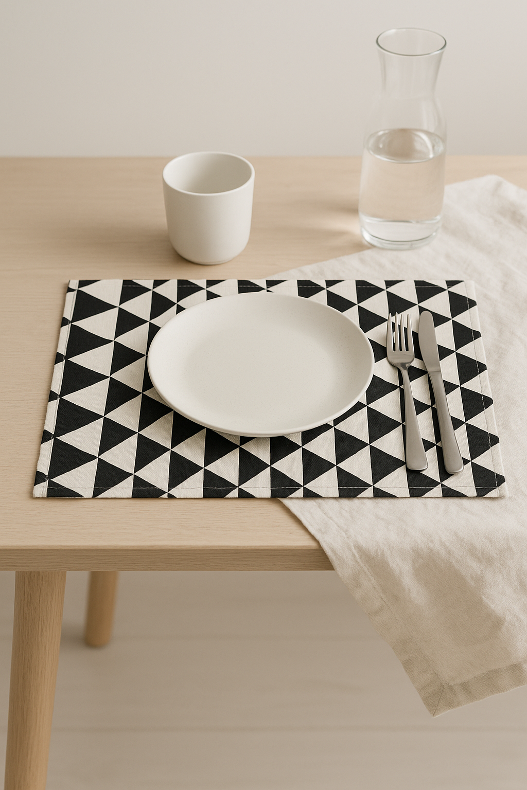Set de table style prairie rayures carreaux cuisine - vue 3 sur 2