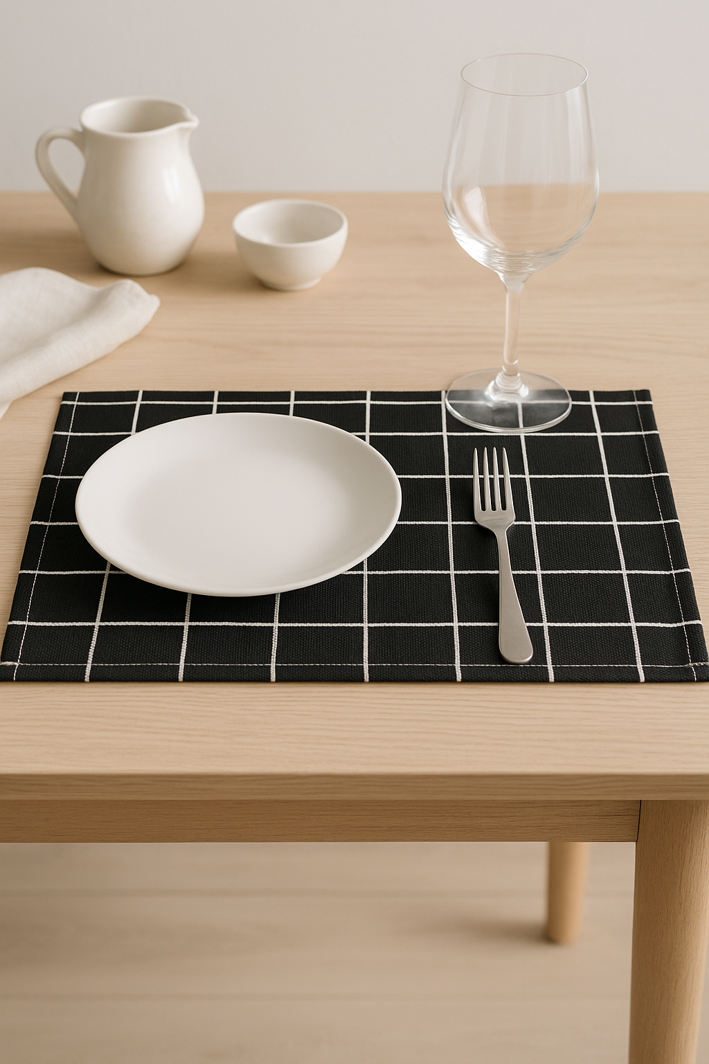 Set de table tissu rayures carreaux style campagne