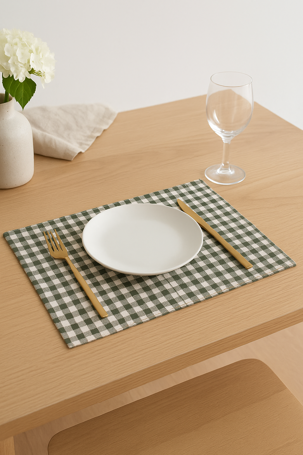 Set de table tissu rayures carreaux style champetre - vue 3 sur 2