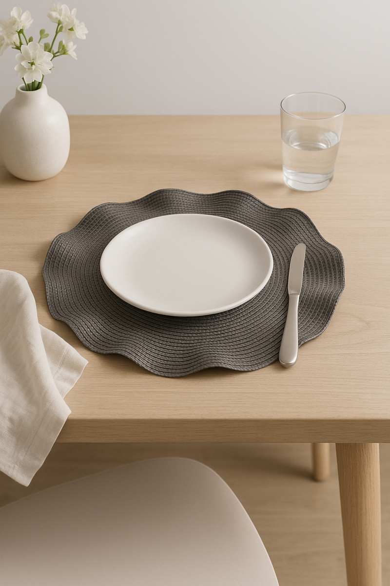 Set de table tressé ondulé moderne lavable lot