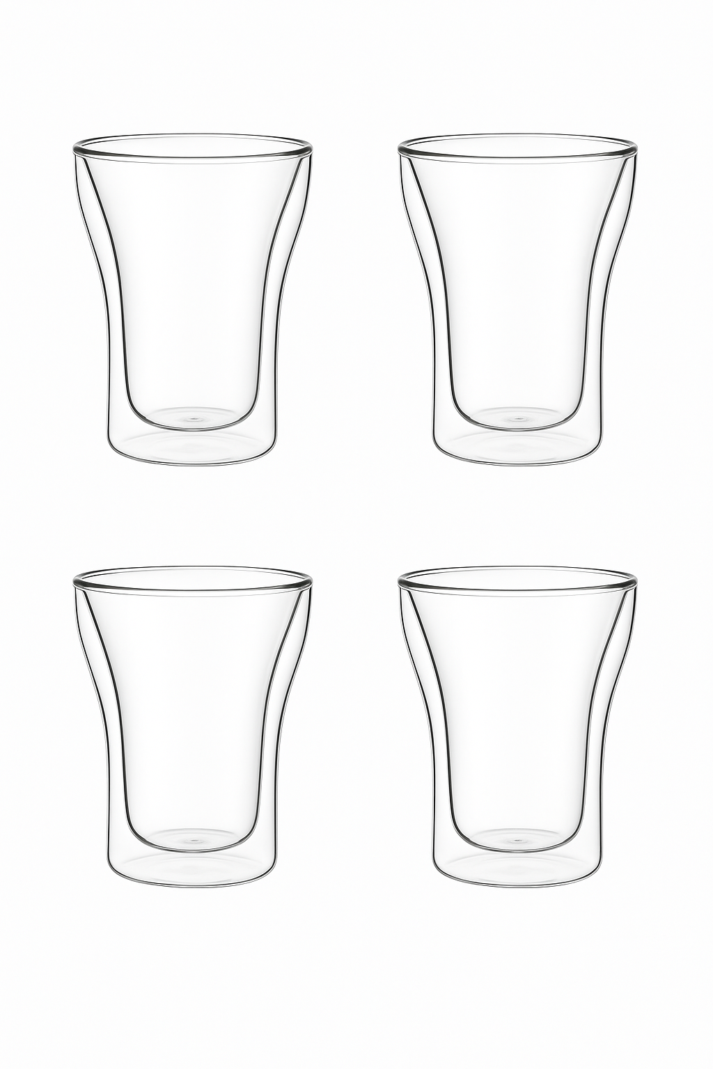 Set tasses espresso double paroi verre isotherme 80ml (lot de 4)