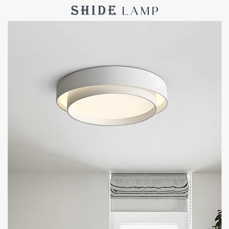 SHIDE blanc noir plafond moderne à LEDs lumières pour salon chambre salle à manger lampe à intensité variable intérieur rond carré luminaires