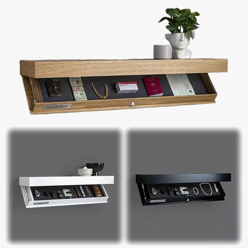 solution de rangement murale étagère design avec compartiment secret