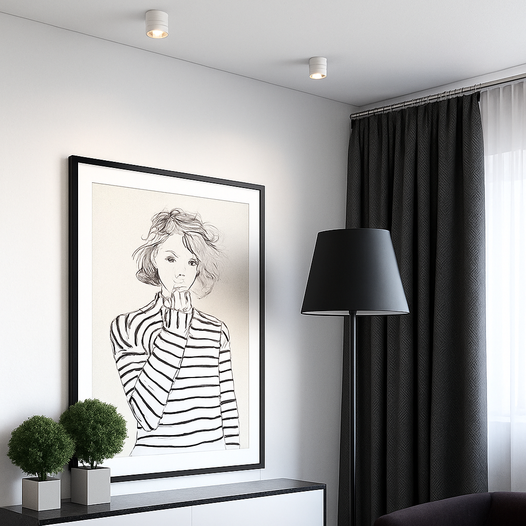 Spot design LED rond avec bande lumineuse Loft - vue 4 sur 6
