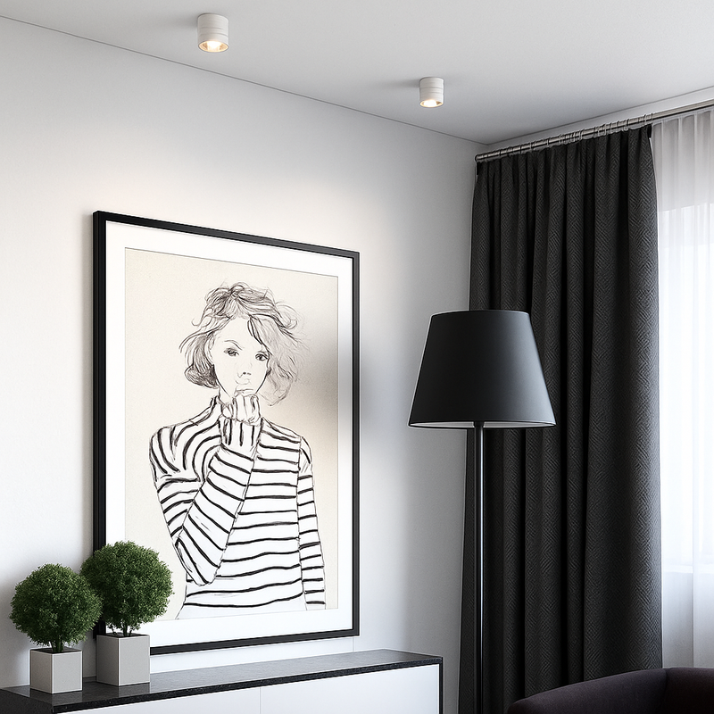 Spot design LED rond avec bande lumineuse Loft